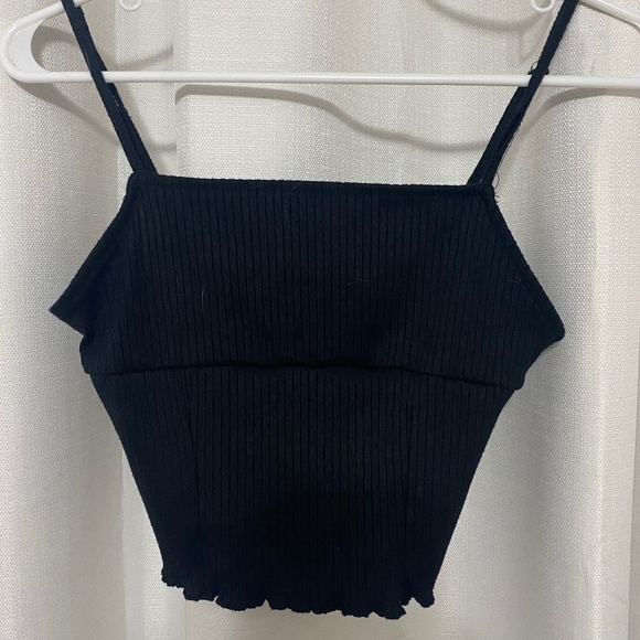 black ribbed crop top - Picture 1 of 2